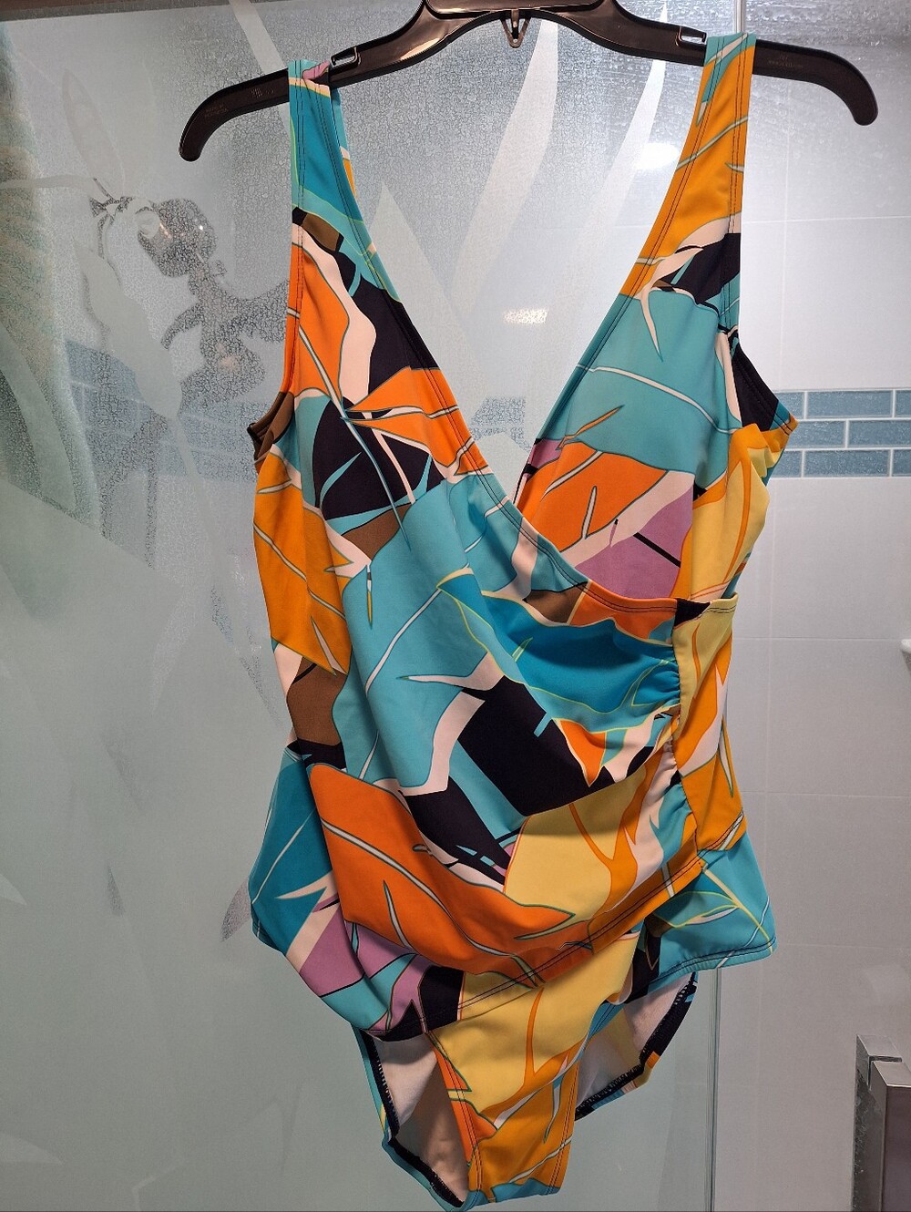 Jantzen Multicolor One-Piece Swimsuit in Teal, Orange, Yellow 2 Suits 1 Price